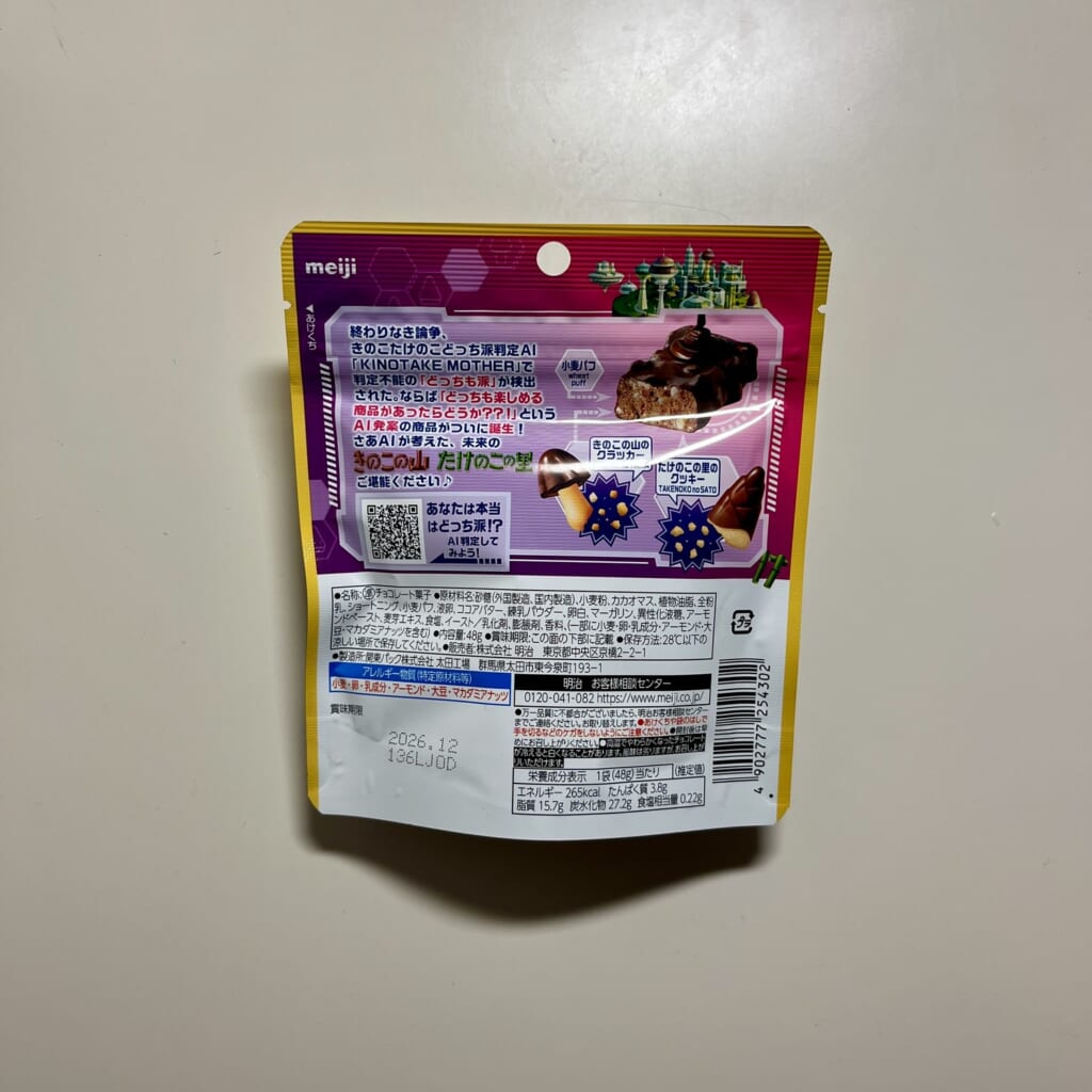 きたきたのこのこの山里 パッケージ 裏面