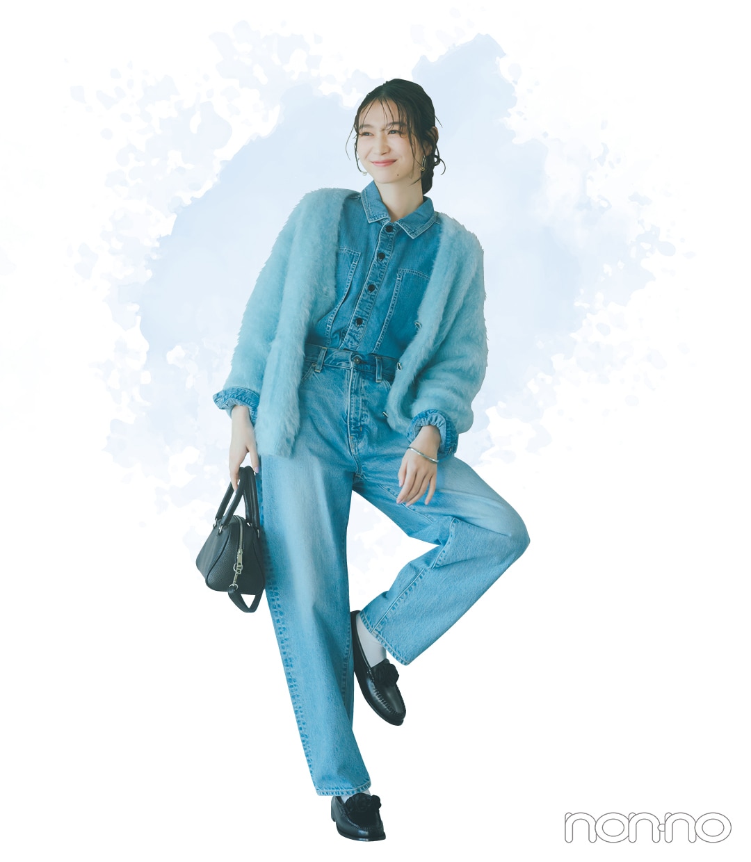 岡本夏美の冬服を使った春スイッチコーデ2-1