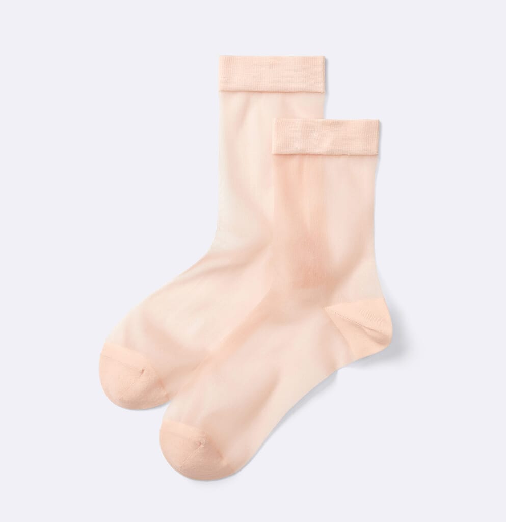 GUのシアークルーソックスのピンク