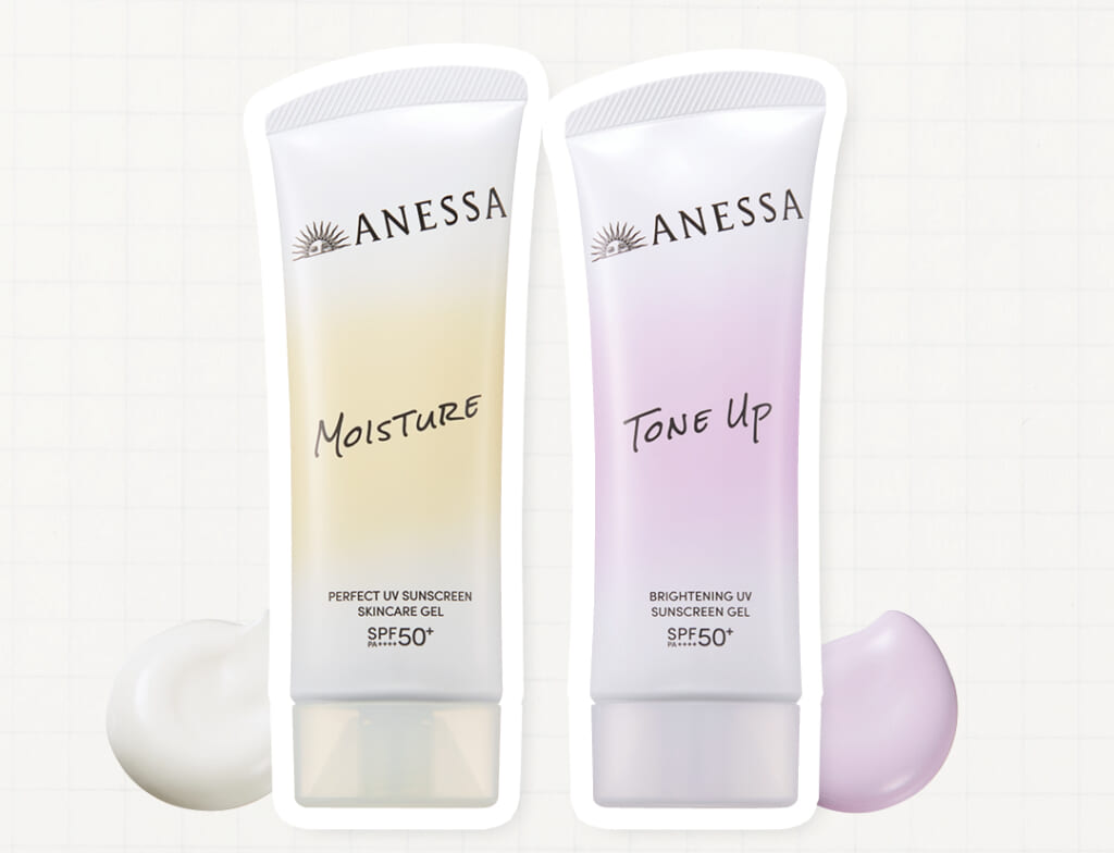 アネッサ
（右）ブライトニング UV ジェル NA
（左）パーフェクト UV スキンケアジェル NB