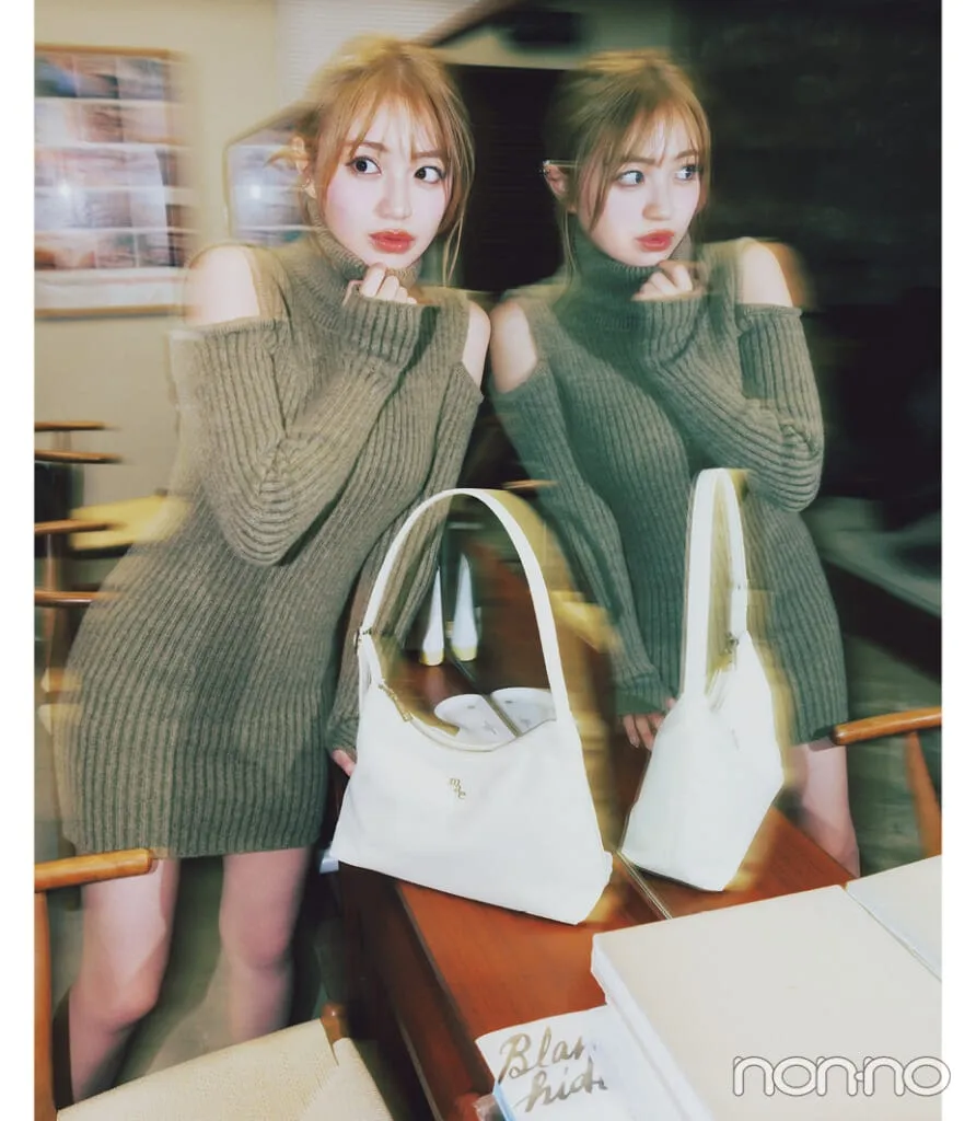 香音の大学生1週間コーデ、金曜日のミニワンピスタイル