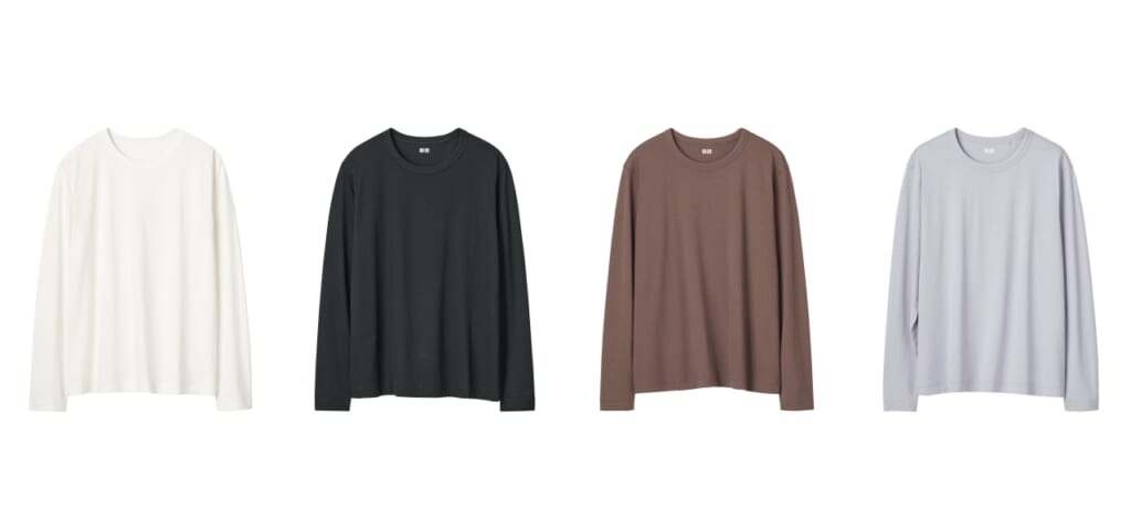ユニクロユーのスーピマコットンT/長袖4色
