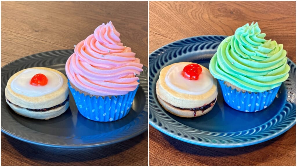 ジブリパーク「魔女の谷」のレストラン「空飛ぶオーブン」のスイーツメニュー:ジャムクッキーとカップケーキ