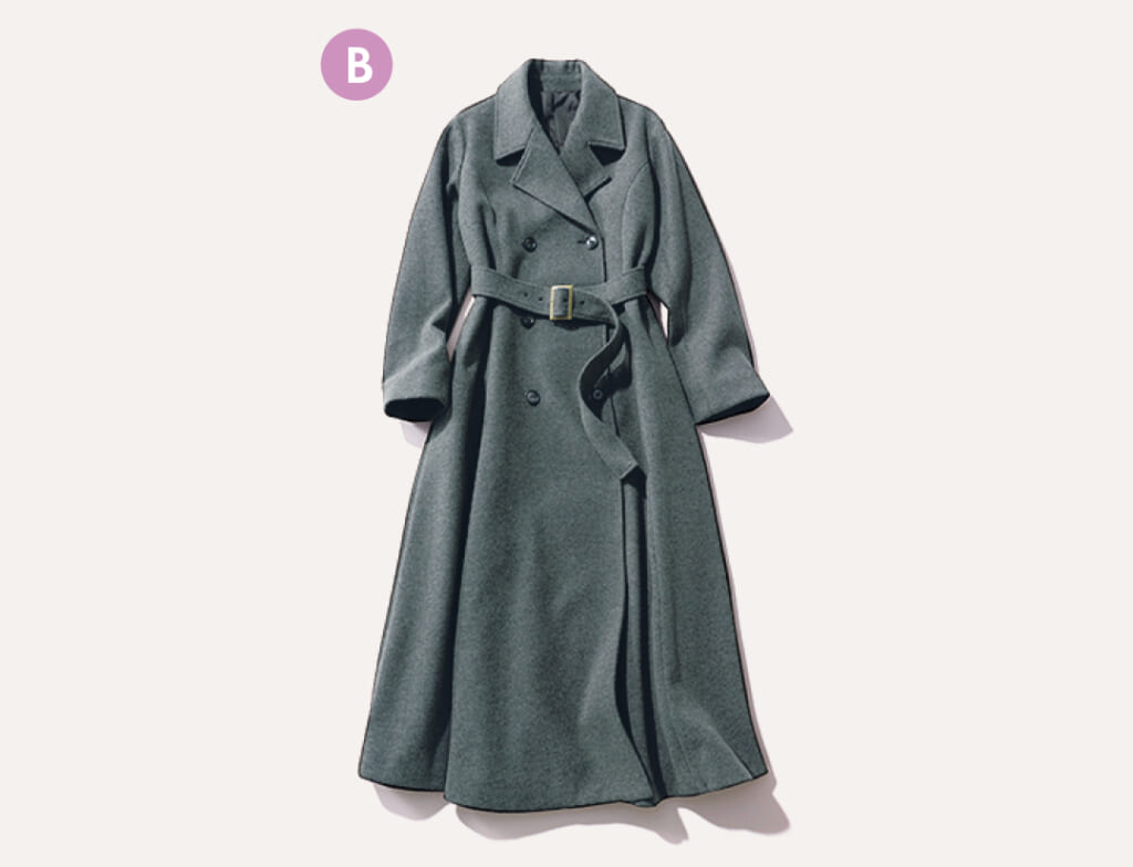 スタイルアップ着回しアイテム_ベルトつきコート