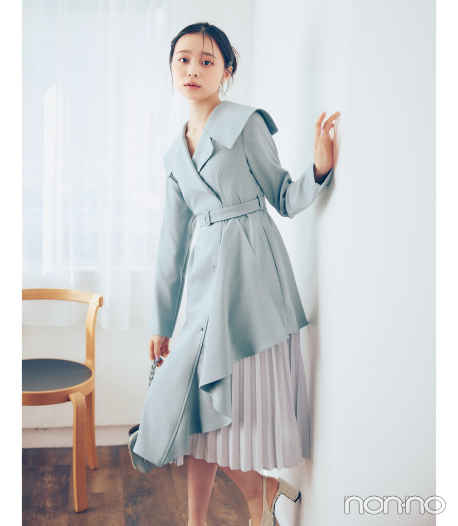 林芽亜里の大人っぽいジャケット風ワンピコーデ2