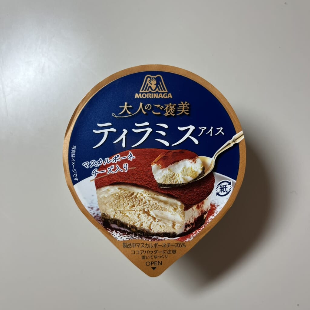 森永製菓 ティラミスアイス パッケージ 真上