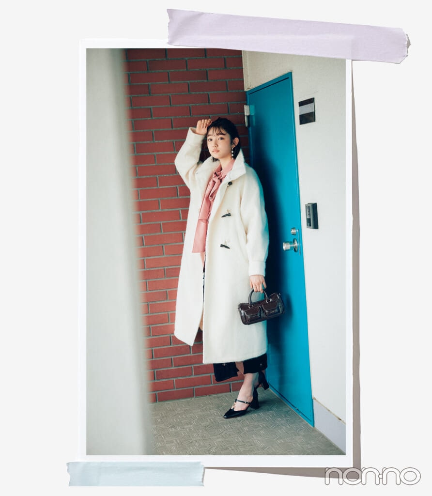 Re:EDITのシャギーオーバーサイズスタンドカラーダッフルコート ¥7499