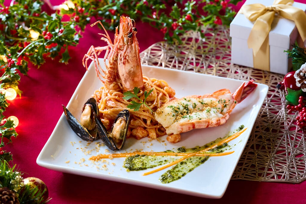 天然大海老のトマトソースリングイネ／￥3300