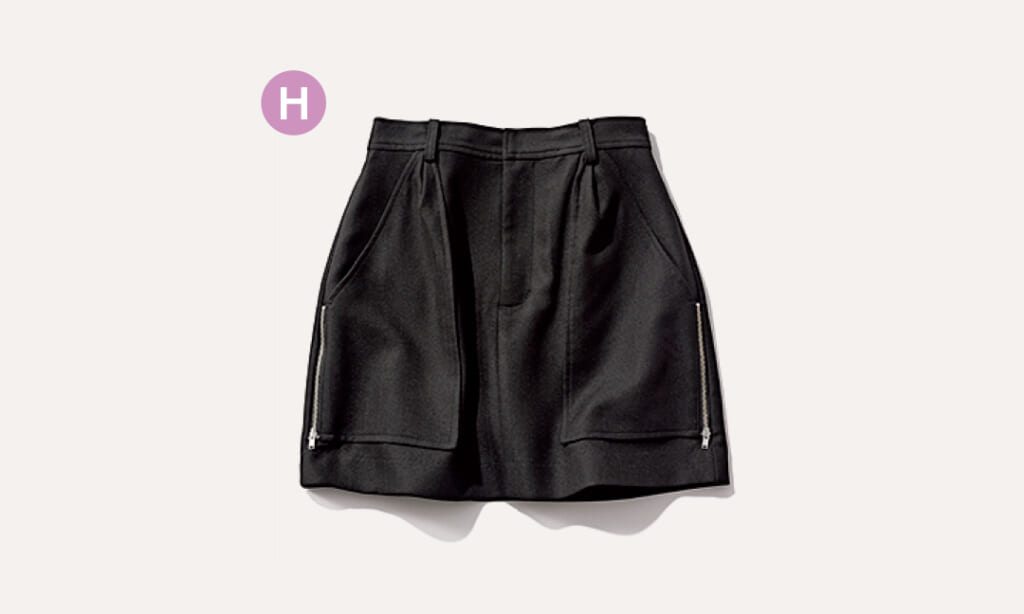 スタイルアップ着回しアイテム_黒台形ミニ