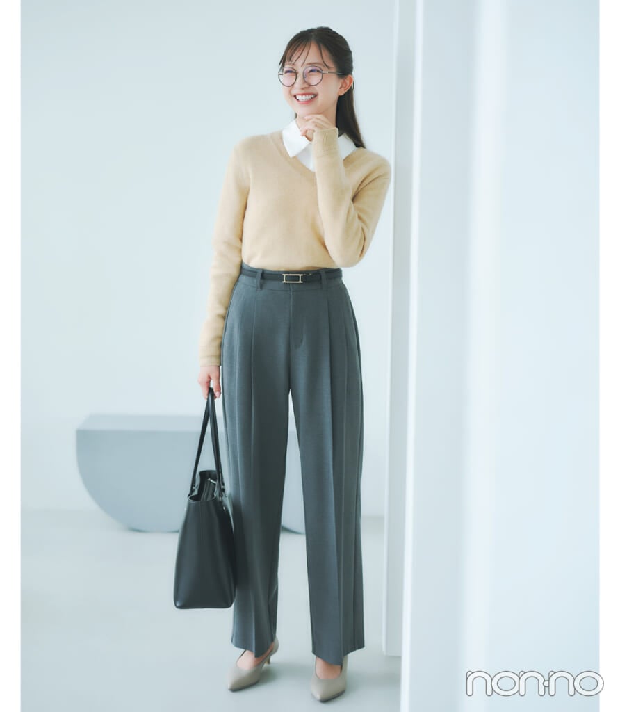 腰回りのボリュームが気にならないGUのスラックス