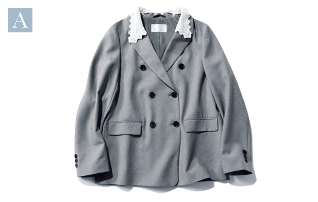 ジャケット&レース衿セット￥16500／リリアン カラット