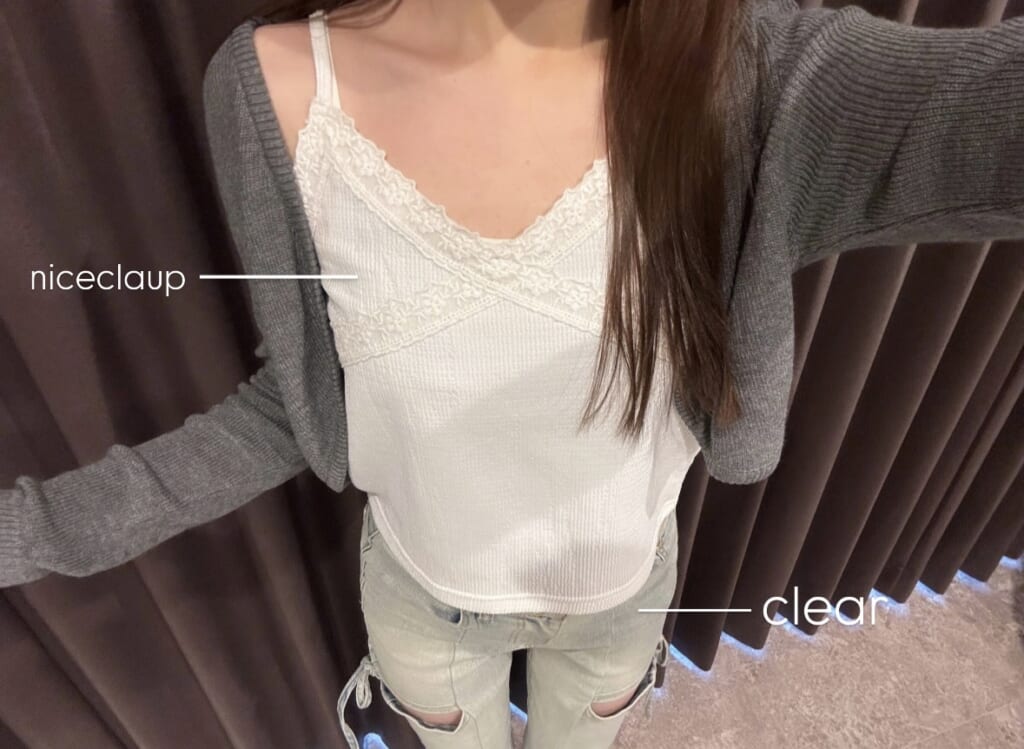 レースV字キャミソール