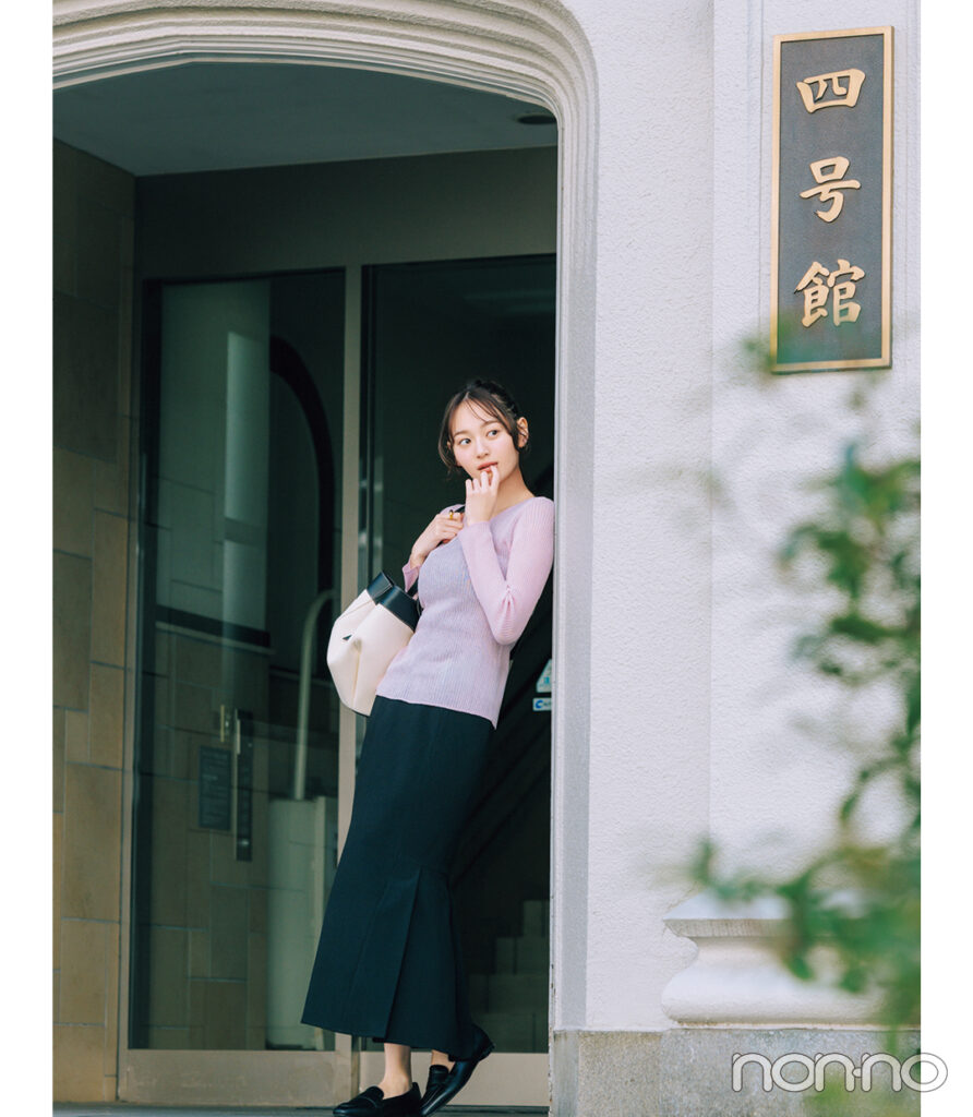 加藤栞の通学ファッション 春コーデ着回し-DAY10