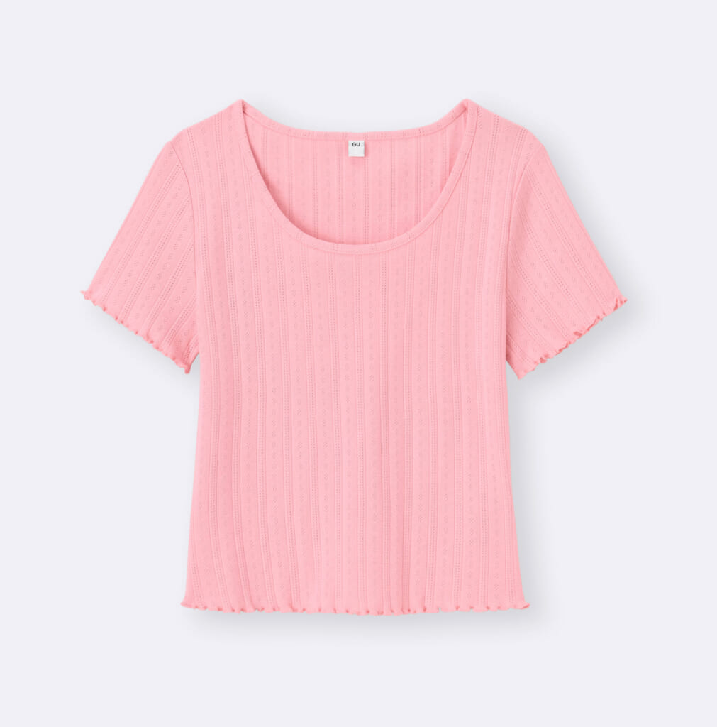 GUのポインテールTのピンク