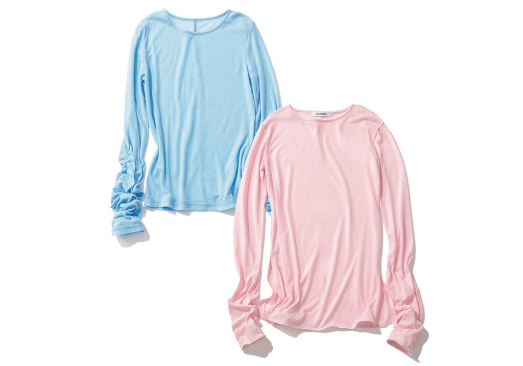 夏から秋まで着られる長袖。淡色カットソー