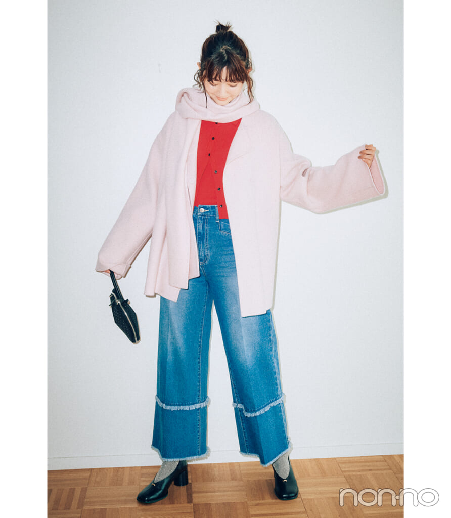 SLOBE IÉNAダブルフェイス ノーカラーコート・ストール