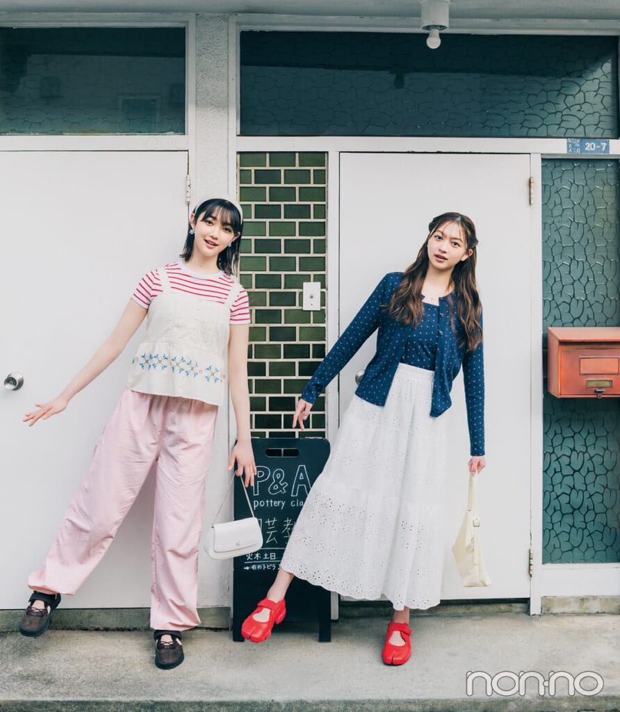 P&A Pottery Classで陶芸体験する日のレトロな柄トップス3