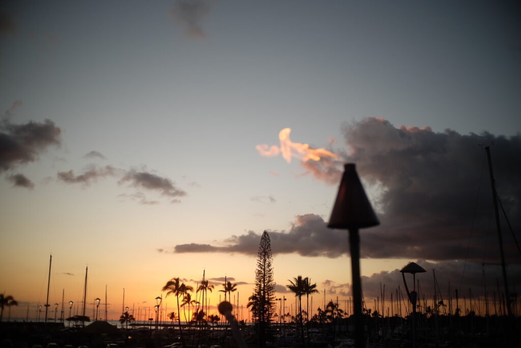 ハワイで撮影した夕焼け
