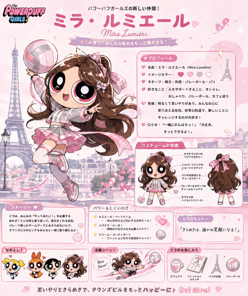 パワーパフガールズ風
キャラクター
オリジナル
chat GPT