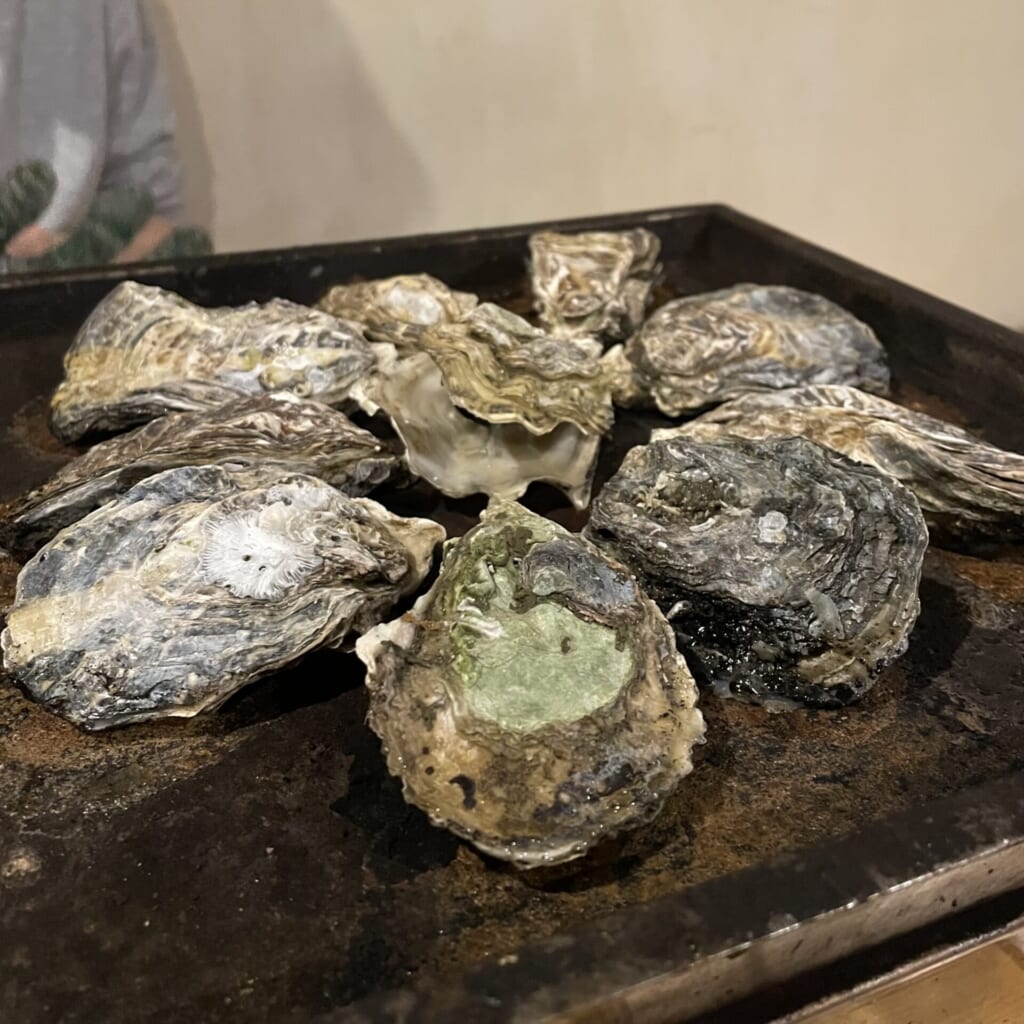 カキ小屋フィーバー　牡蠣　鉄板焼き
