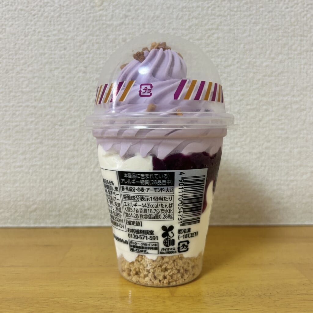 21時にアイス 紫芋モンブラン 栄養成分
