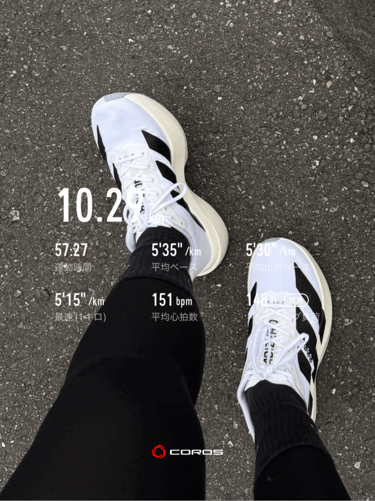 ADIZERO EVO SL WOVENを履いてランニング