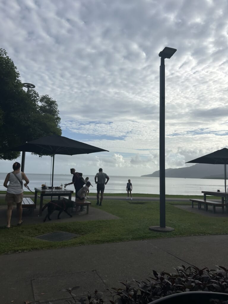 芝生と海が広がっている。