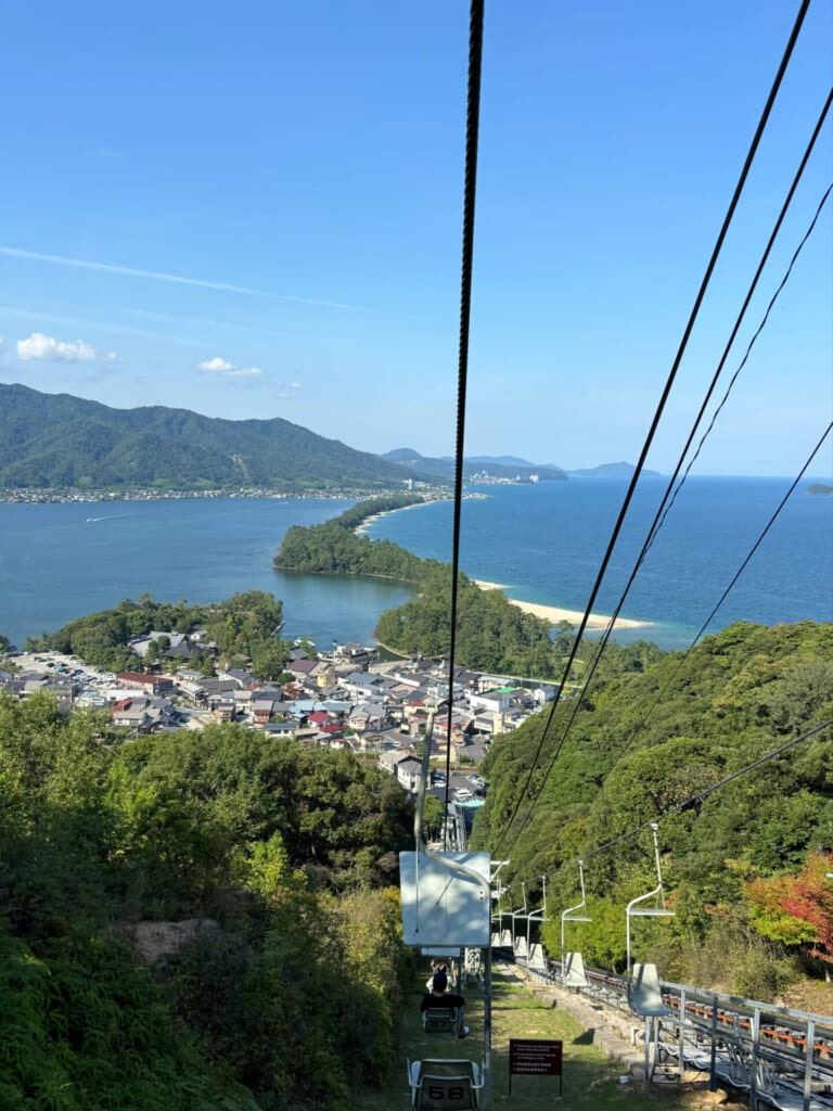 天橋立ビューランドの復路のリフトから見る天橋立
