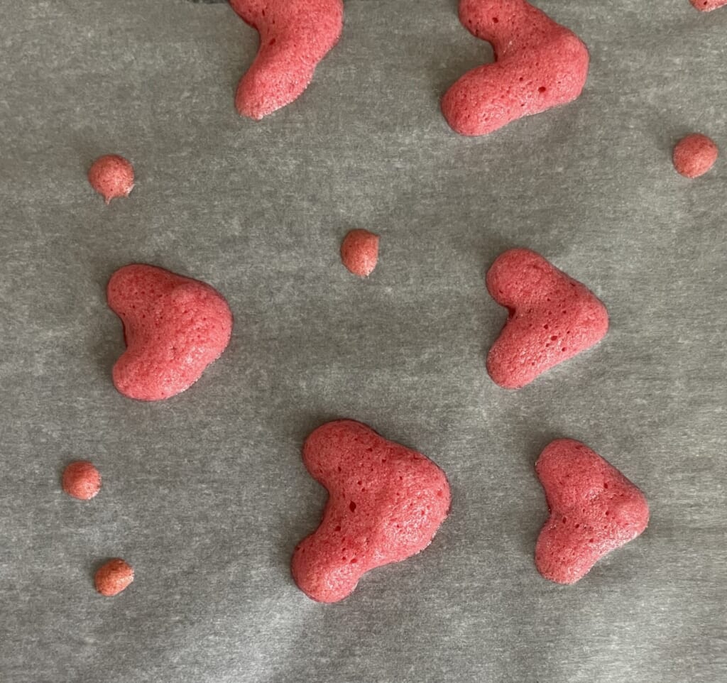 ハート模様の生地