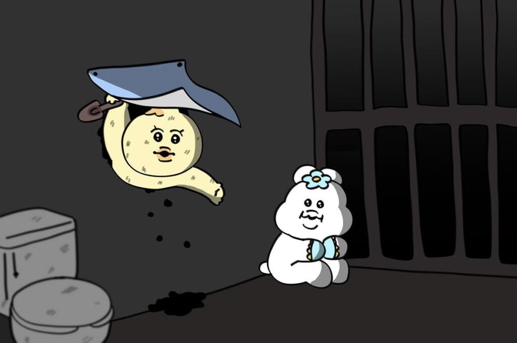 刑務所にいるんぽちゃむを助けにきたきみまろ