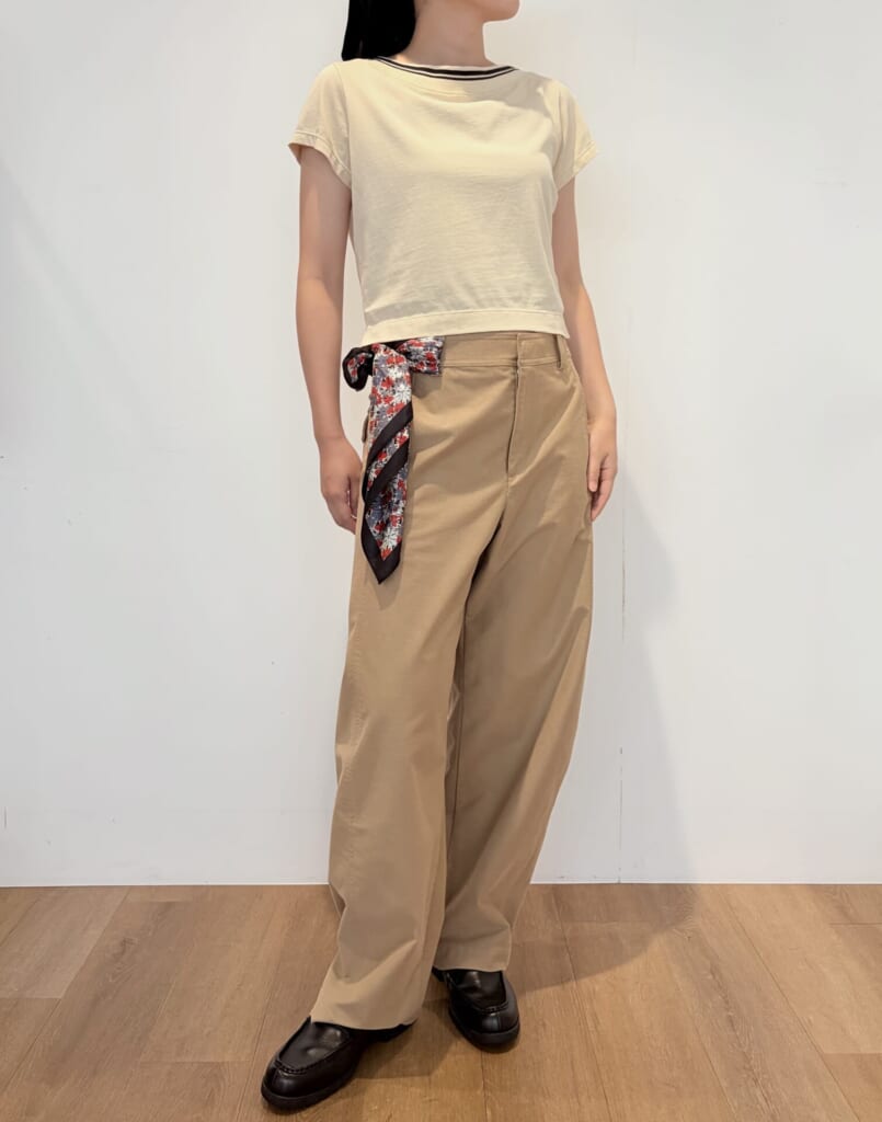 UNIQLOF.RISSO　ボートネックT　シルクプリントスカーフ