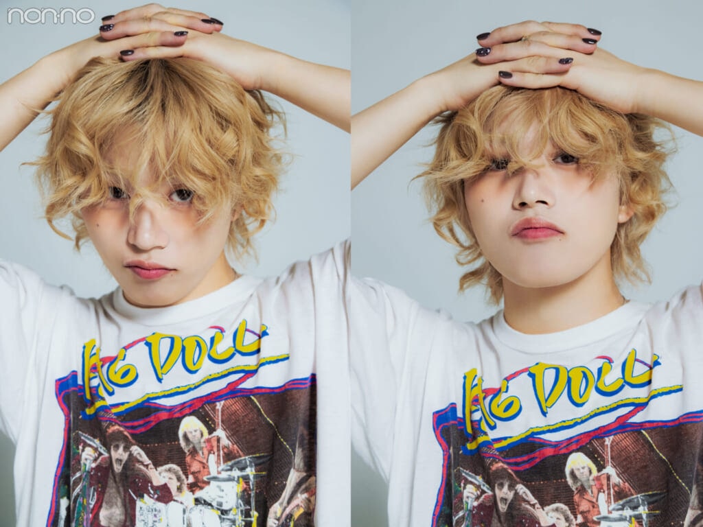 JO1木全翔也の寄りカット2枚コラージュ