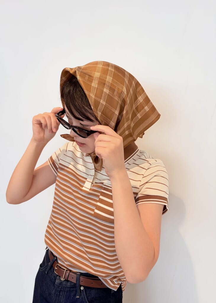 UNIQLOF.RISSO　シルクプリントスカーフ　マチコ巻き