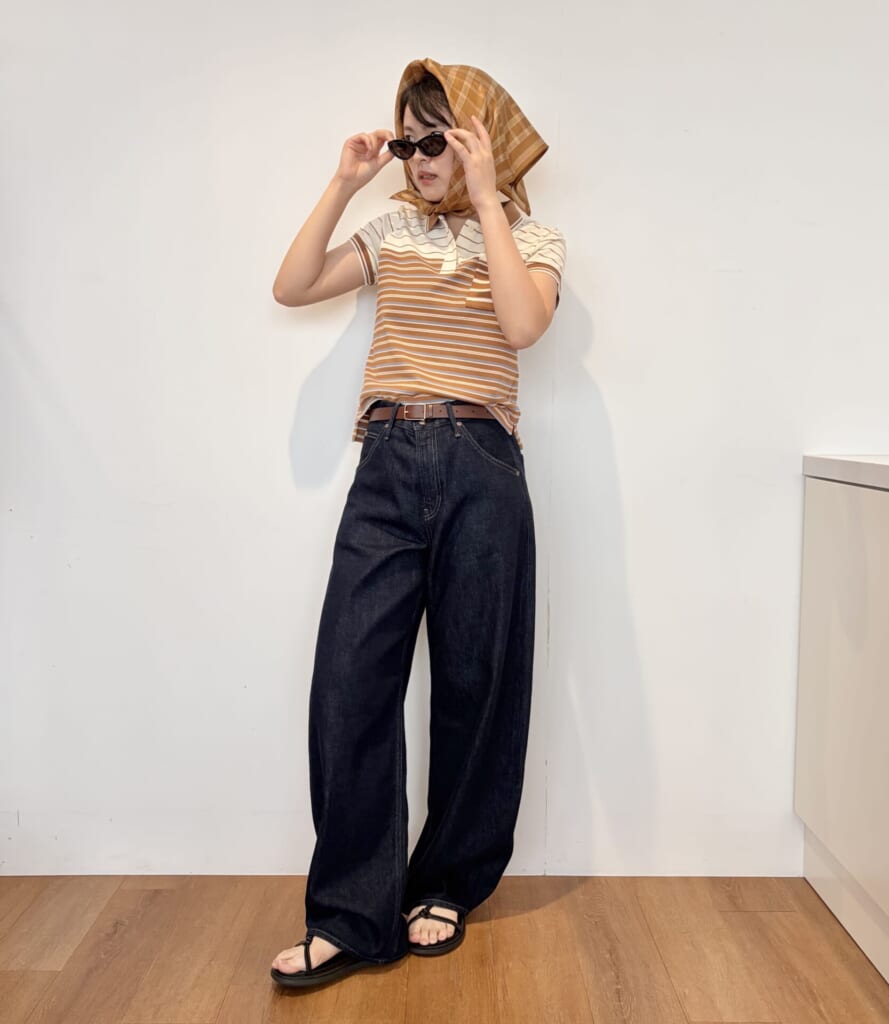 UNIQLOF.RISSO　ストライプミニポロシャツ　シルクプリントスカーフ