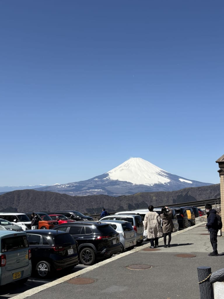 大涌谷　富士山　駐車場