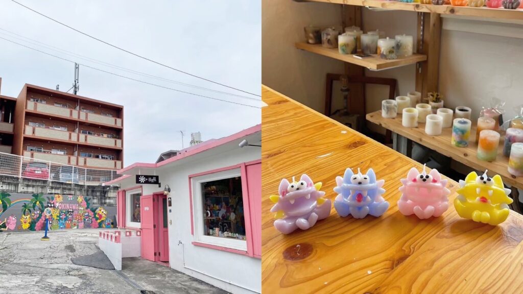 表情は自由自在！沖縄といえばのシーサーキャンドル作り