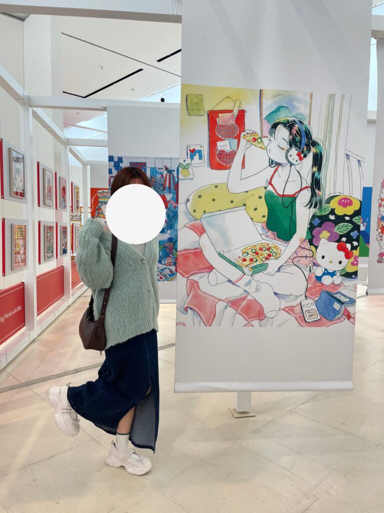 ハローキティ展、アーティストさんとのコラボイラスト。