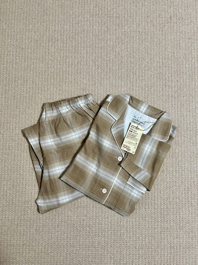 無印良品 パジャマ(ペールブラウンチェック)画像