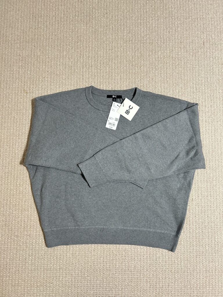 ユニクロC スムースコットンクルーネックセーター(グレー)画像