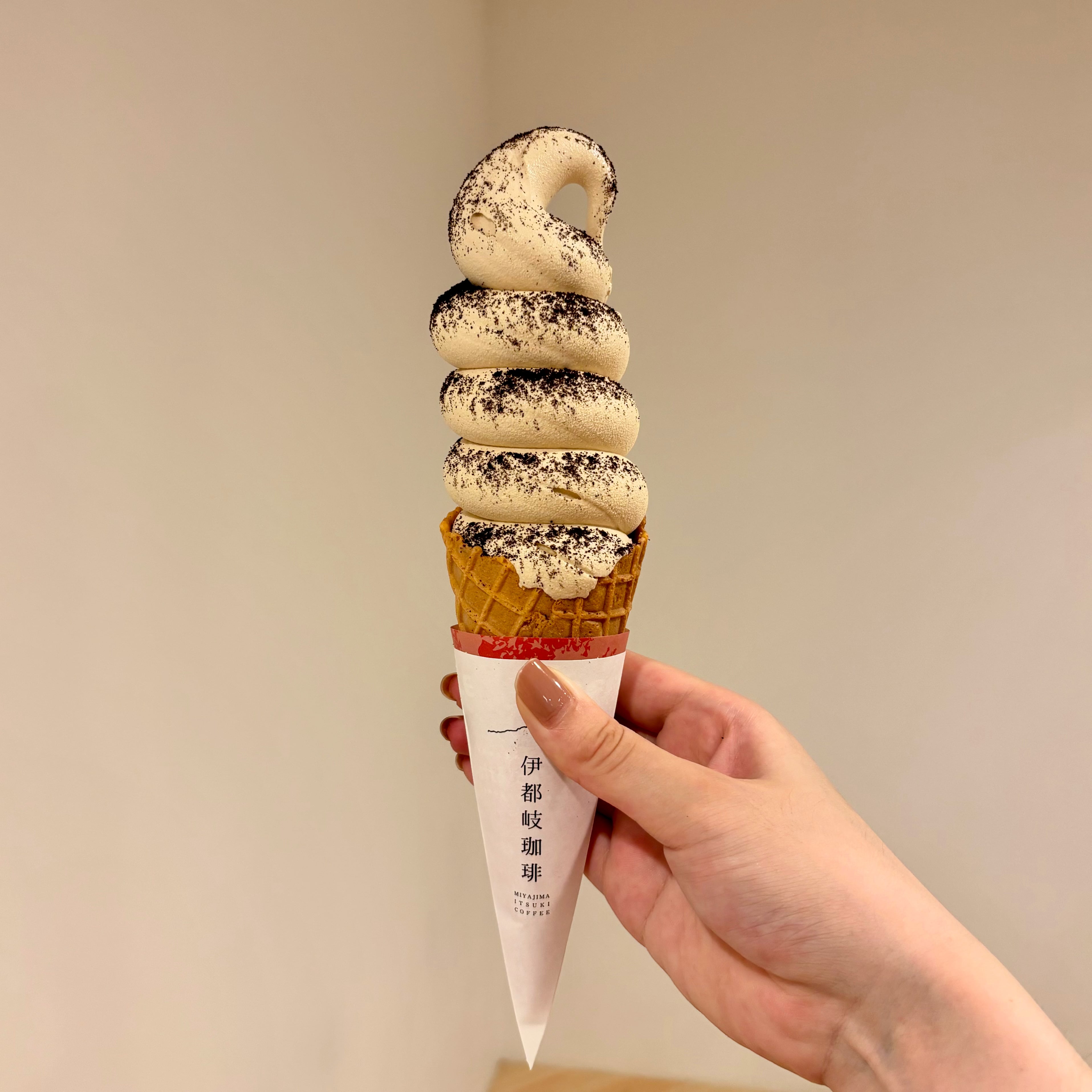 スペシャルティコーヒーソフトクリーム　宮島　食べ歩き