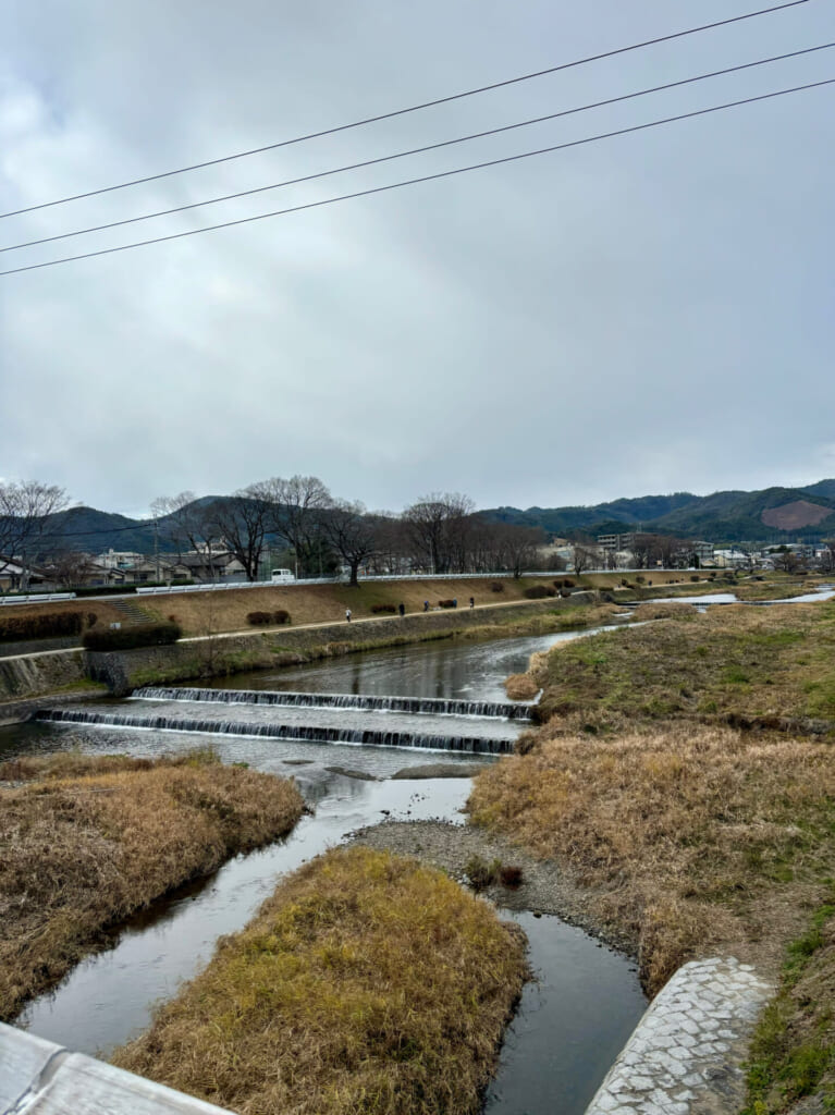 北大路駅から上賀茂神社までの経路途中にある鴨川
