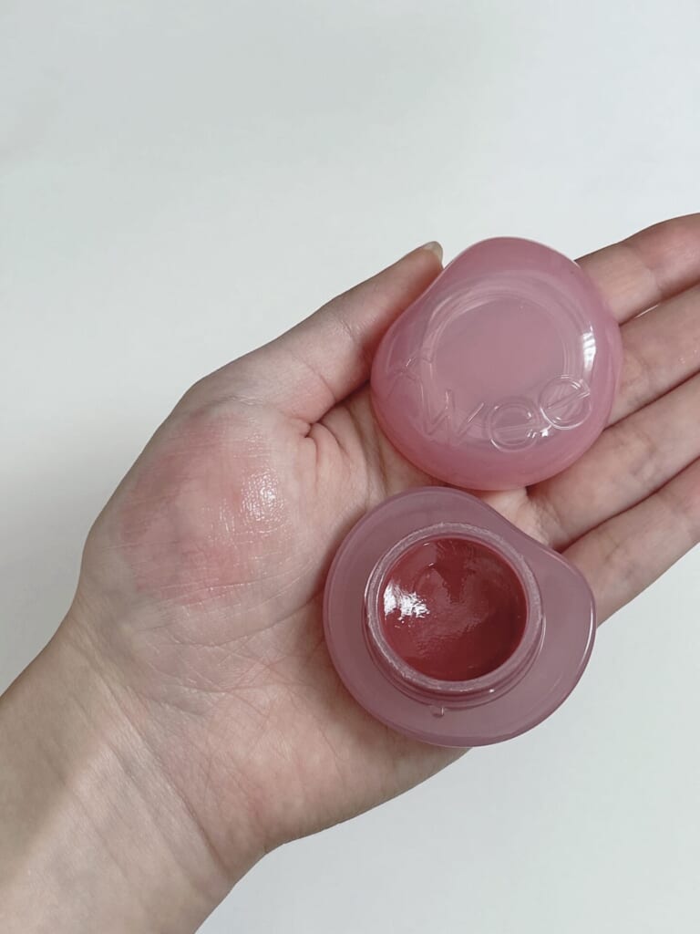 リップアンドチークを塗った例