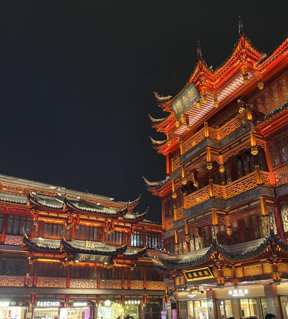 上海 豫園 城隍廟 建物 夜