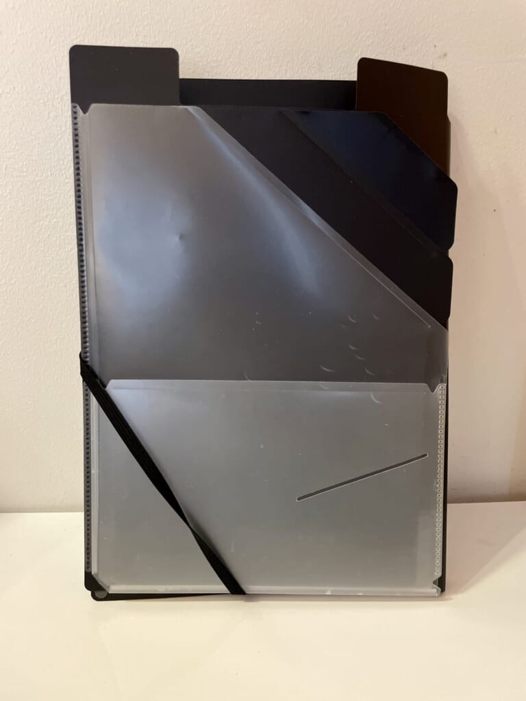 ゴムバンドで固定