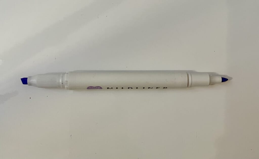 マイルドライナーの太さの違う二つのペン先