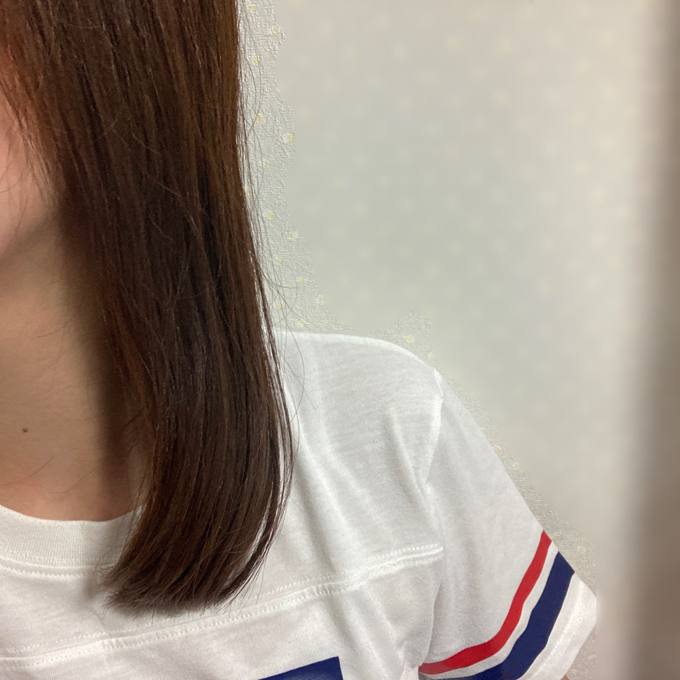 ドライヤー後の片側の髪全体