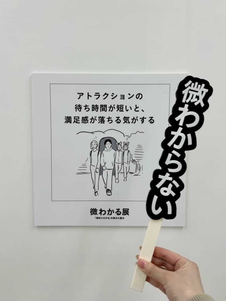 「微わからない」の札とパネル