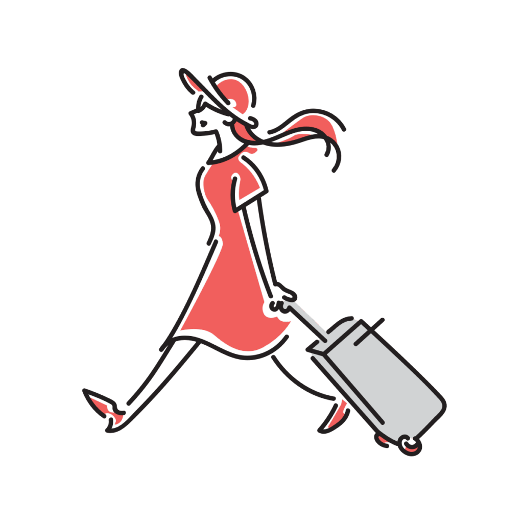 旅行　女性　イラスト