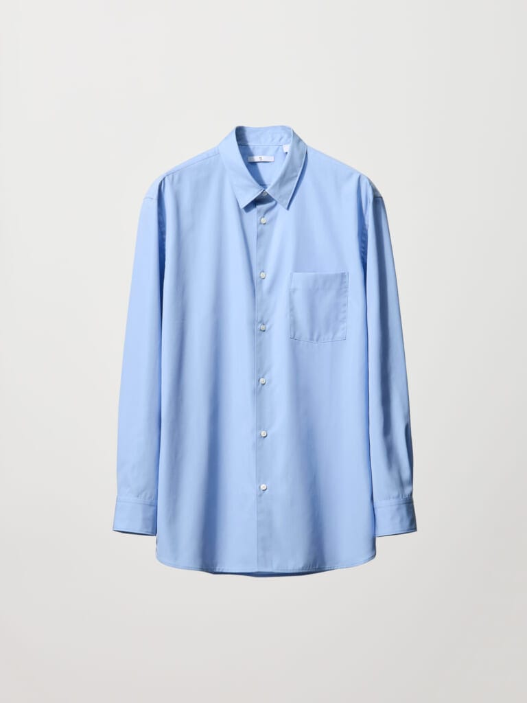 ユニクロ+Jのブロードシャツのブルー