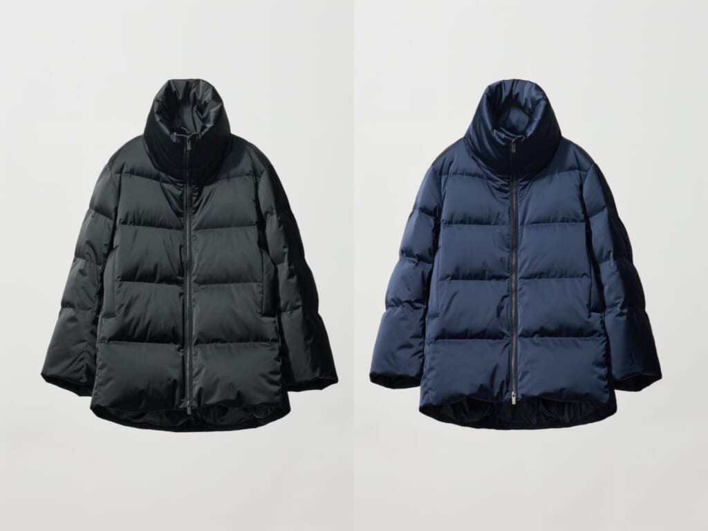 ユニクロ+Jのダウンボリュームジャケットのブラックとネイビー